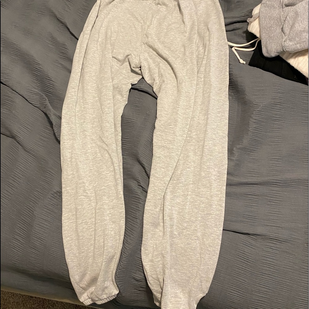 light grey furry sweats